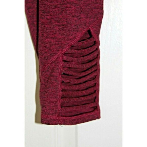 Champion C9 Leggings Athletic Cropped Cut Out Burgundy Purple Pocket Girls Small - Picture 5 of 5